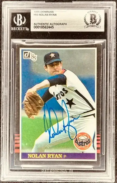 Nolan Ryan signed Houston Astros 1985 Donruss card BAS slabbed - AutographsForSale.com