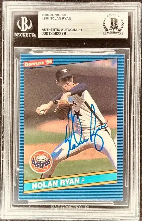 Nolan Ryan signed Houston Astros 1986 Donruss card BAS slabbed - AutographsForSale.com