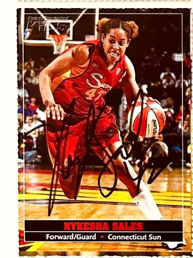 Nykesha Sales autographed Connecticut Sun basketball card, Sports Illustrated for Kids, authentic memorabilia.