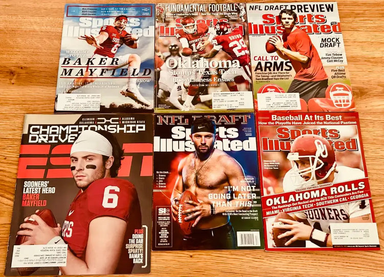 6 Oklahoma Sooners SI ESPN issues Baker Mayfield Sam Bradford Jason White - AutographsForSale.com