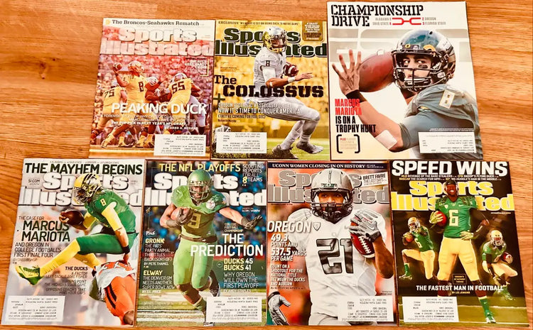 7 Oregon Ducks Sports Illustrated ESPN magazines Marcus Mariota LaMichael James - AutographsForSale.com