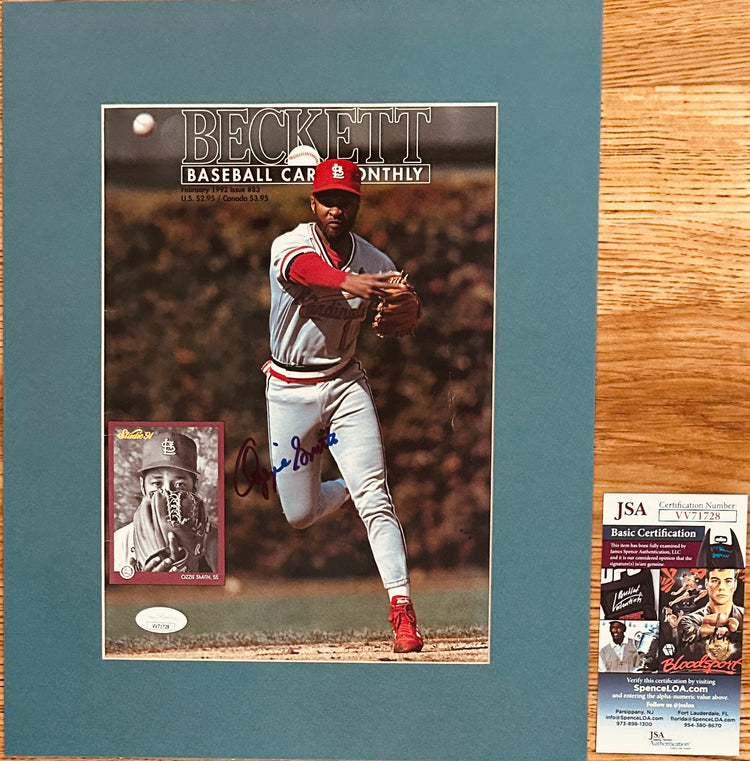 OzzieSmithBeckettCoverMattedJSA - AutographsForSale.com