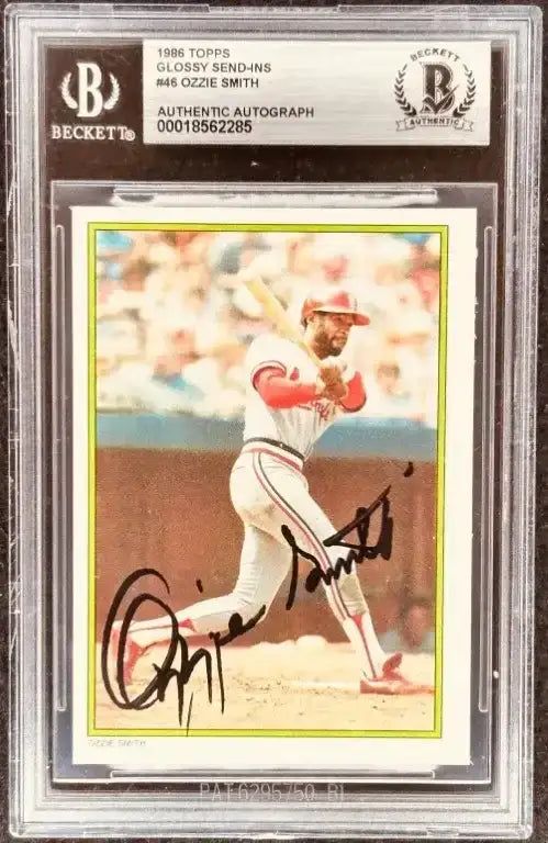 Ozzie Smith signed St Louis Cardinals 1986 Topps Glossy All-Star card (BAS) - AutographsForSale.com
