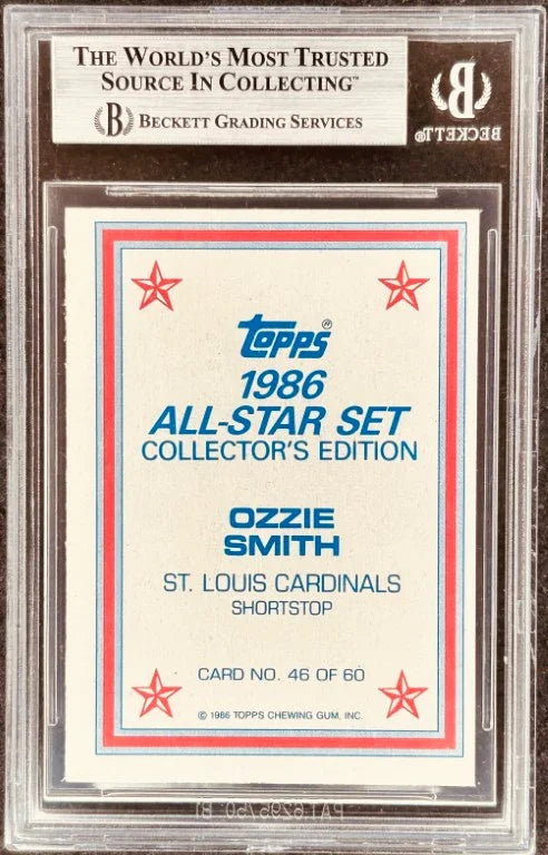 Ozzie Smith signed St Louis Cardinals 1986 Topps Glossy All-Star card (BAS) - AutographsForSale.com