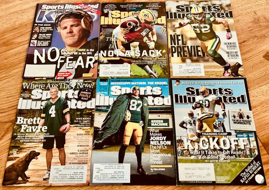 6 Packers Sports Illustrated or SI for Kids magazines Brett Favre - AutographsForSale.com