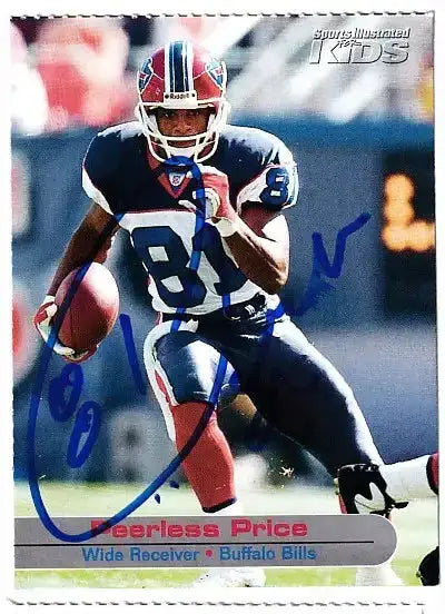 Peerless Price autographed SI for Kids card - wide receiver for the Atlanta Falcons, signed in blue Sharpie