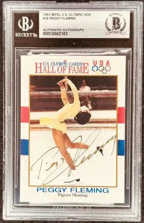 Peggy Fleming signed 1991 US Olympic Hall of Fame ice skating card BAS slab - AutographsForSale.com