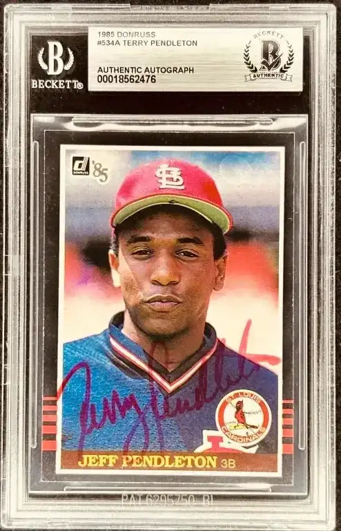 Terry Pendleton signed St Louis Cardinals 1985 Donruss Rookie Card BAS - AutographsForSale.com