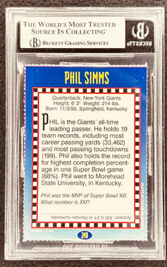 Phil Simms signed NY Giants 1994 SI for Kids card BAS slab - AutographsForSale.com
