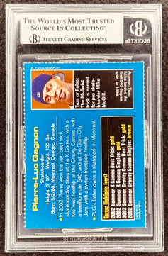 Pierre-Luc Gagnon skateboarder trading card graded by Beckett, featuring career highlights and stats