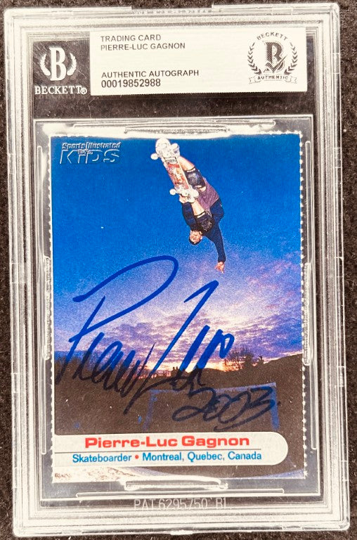 Pierre-Luc Gagnon signed skateboarder trading card, Beckett authenticated, Montreal, Quebec