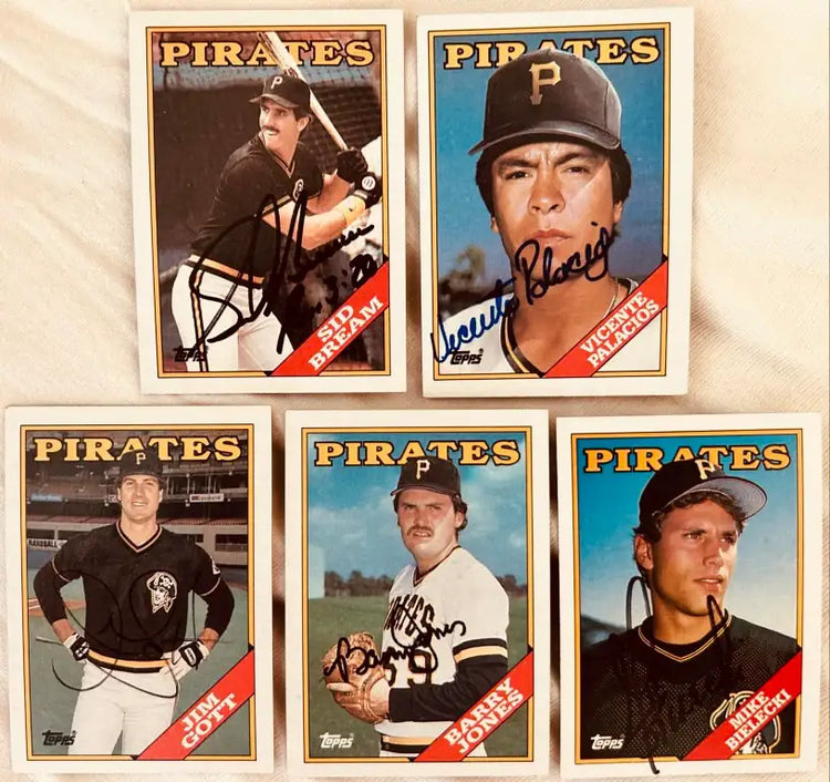 5 autographed Pittsburgh Pirates 1988 Topps cards Sid Bream Jim Gott - AutographsForSale.com