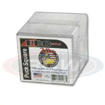 2 hockey puck plastic square display case holders (Pro-Mold) - AutographsForSale.com