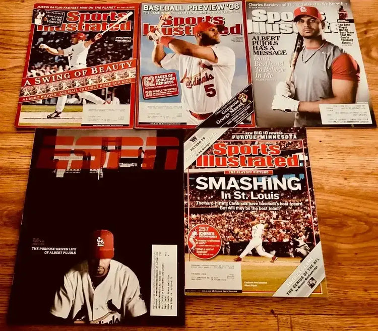 5 Albert Pujols St Louis Cardinals Sports Illustrated & ESPN magazines - AutographsForSale.com