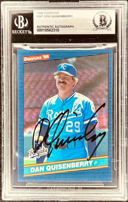 Dan Quisenberry signed Kansas City Royals 1986 Donruss card BAS - AutographsForSale.com