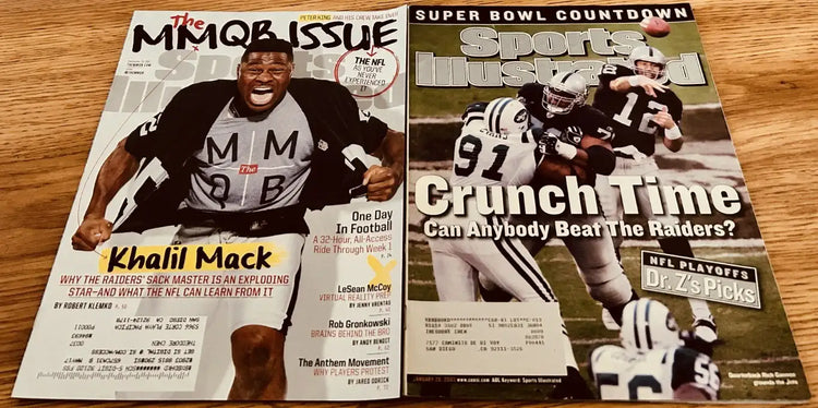 2 Oakland Raiders Sports Illustrated magazines Rich Gannon Khalil Mack - AutographsForSale.com