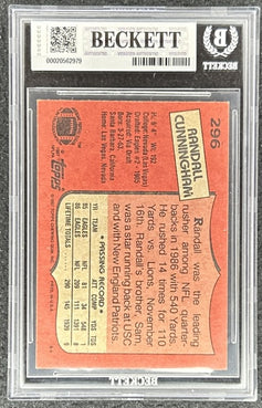Randall Cunningham signed Eagles 1987 Topps Rookie Card BAS slab - AutographsForSale.com