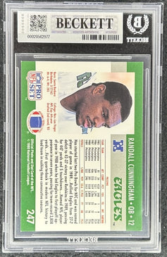 Randall Cunningham signed Eagles 1990 NFL Pro Set card BAS slab - AutographsForSale.com