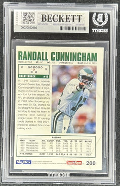 Randall Cunningham autographed Eagles 1992 SkyBox card BAS slab - AutographsForSale.com