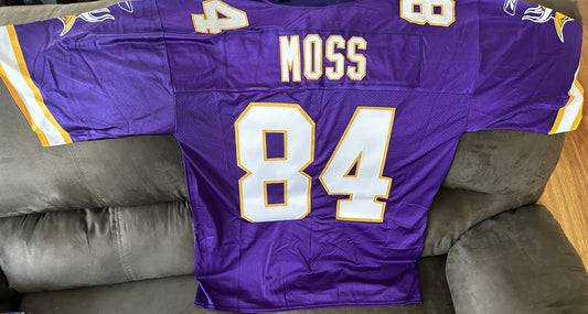 Randy Moss Minnesota Vikings Reebok purple jersey - AutographsForSale.com