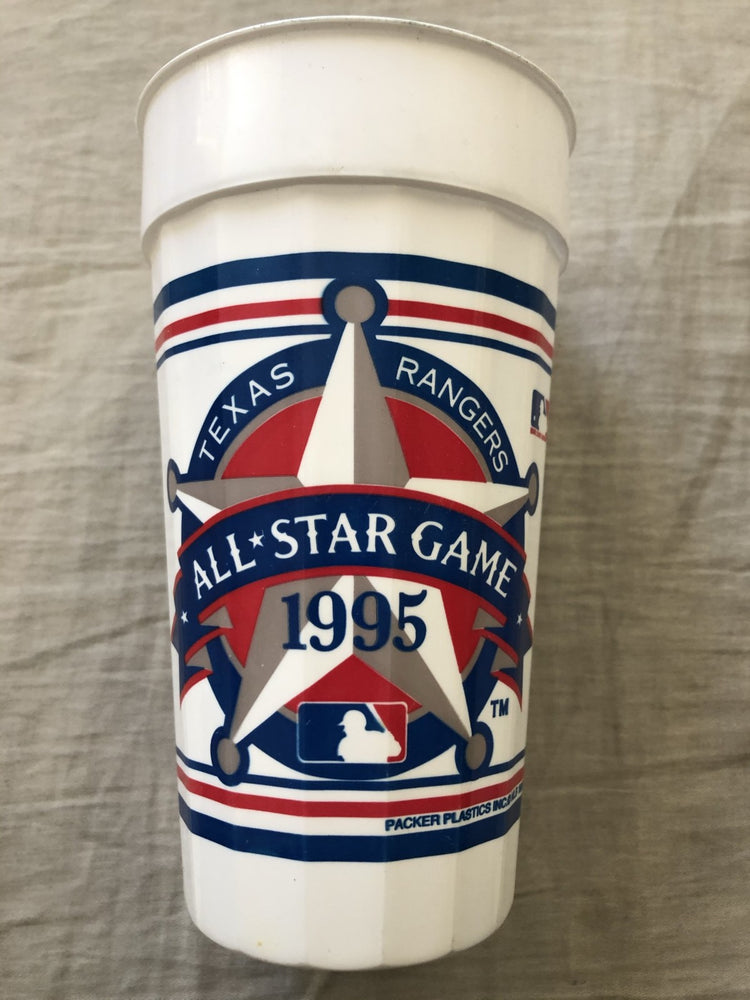 1995 MLB All-Star Game Texas Rangers plastic cup, vintage baseball memorabilia collectible