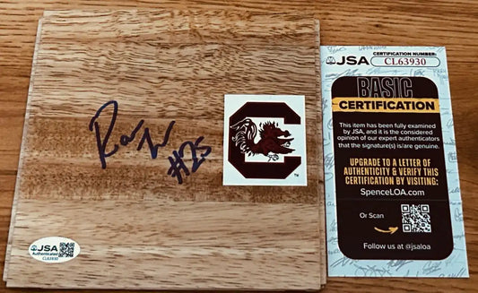Autographed South Carolina Gamecocks wood plaque with JSA certification, signed by player #25