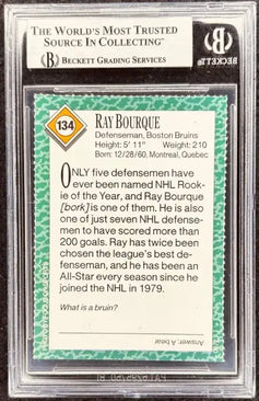 Ray Bourque signed Boston Bruins 1990 SI for Kids card BAS slab - AutographsForSale.com