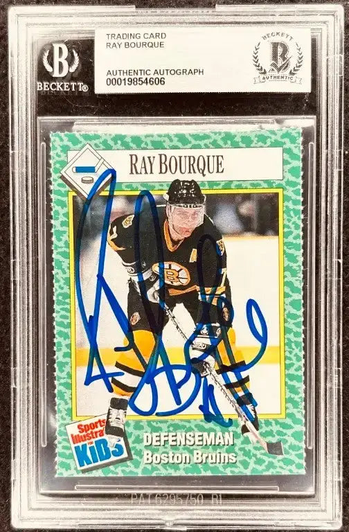 Ray Bourque signed Boston Bruins 1990 SI for Kids card BAS slab - AutographsForSale.com