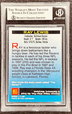Ray Lewis signed Ravens 1999 SI for Kids card BAS slab - AutographsForSale.com