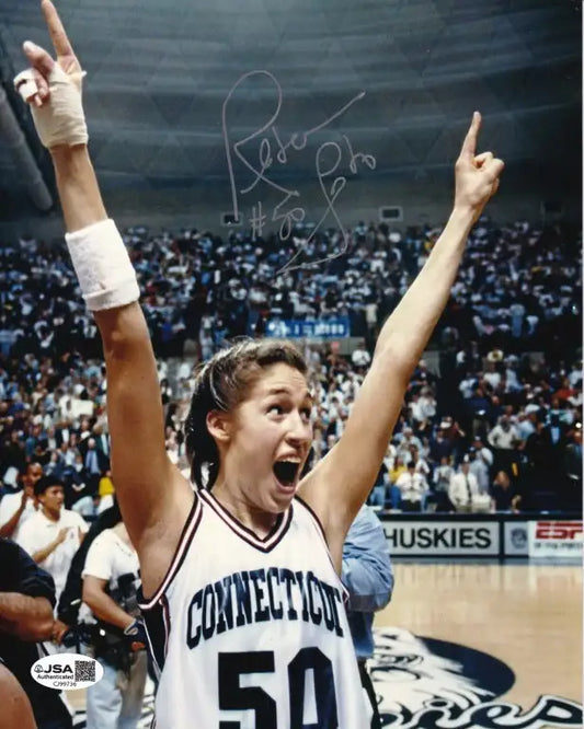 Rebecca Lobo signed UConn 1995 NCAA 8x10 celebration photo JSA - AutographsForSale.com