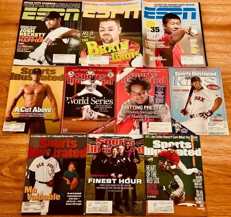 10 Red Sox Sports Illustrated SI for Kids ESPN magazines Nomar Garciaparra David Ortiz Dustin Pedroia - AutographsForSale.com