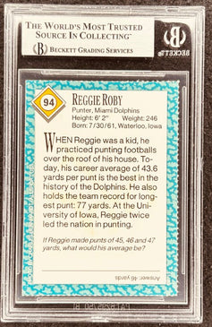 Reggie Roby signed Dolphins 1989 SI for Kids card BAS slab - AutographsForSale.com