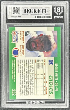 Reggie White signed Philadelphia Eagles 1990 Pro Set card BAS 10 slab - AutographsForSale.com