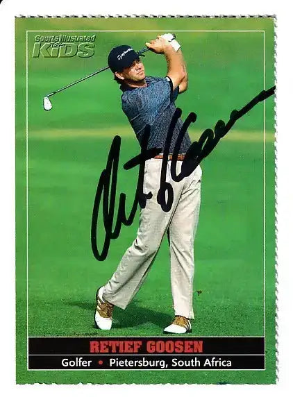 Retief Goosen autographed SI for Kids card - PGA golfer, signed in black Sharpie
