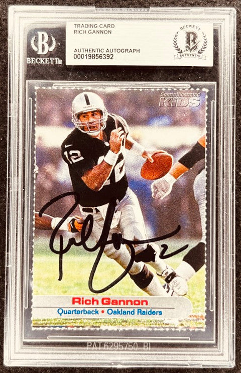 Rich Gannon signed Raiders 2003 SI for Kids card BAS slab - AutographsForSale.com