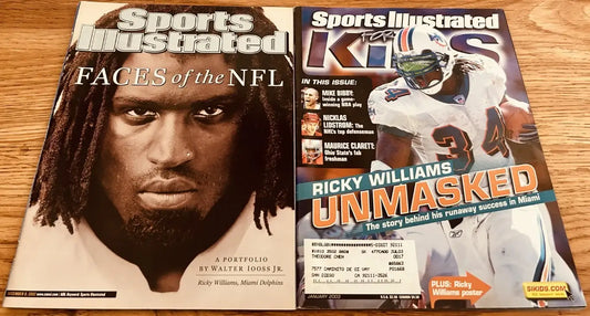 2 Ricky Williams Dolphins magazines 2002 Sports Illustrated 2003 SI Kids - AutographsForSale.com
