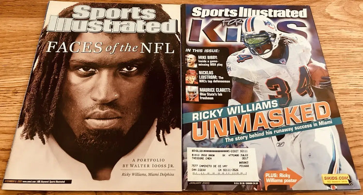 2 Ricky Williams Dolphins magazines 2002 Sports Illustrated 2003 SI Kids - AutographsForSale.com