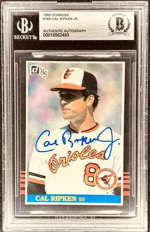 Cal Ripken autographed Baltimore Orioles 1985 Donruss card BAS slabbed - AutographsForSale.com
