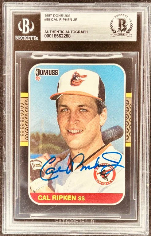Cal Ripken autographed Baltimore Orioles 1987 Donruss card BAS slabbed - AutographsForSale.com