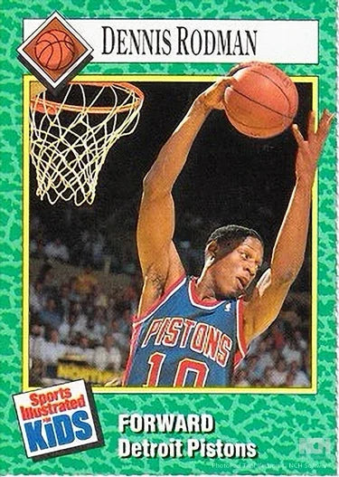 Dennis Rodman 1990 Detroit Pistons Sports Illustrated for Kids card - AutographsForSale.com
