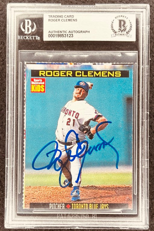 Roger Clemens signed Blue Jays 1998 SI for Kids card BAS