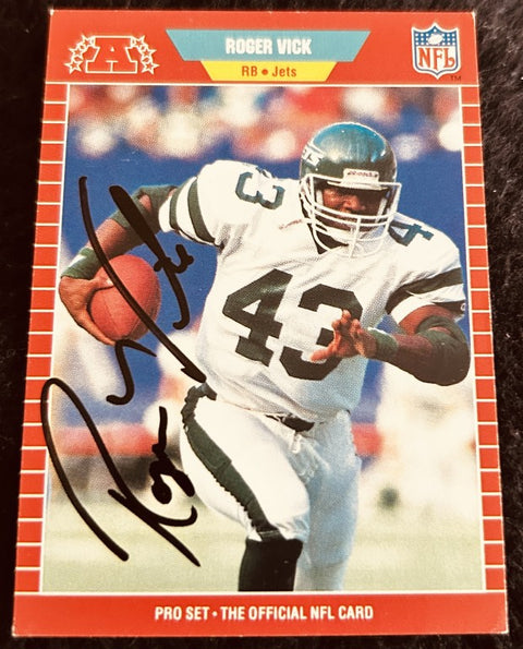 Roger Vick signed New York Jets 1989 NFL Pro Set football card - AutographsForSale.com