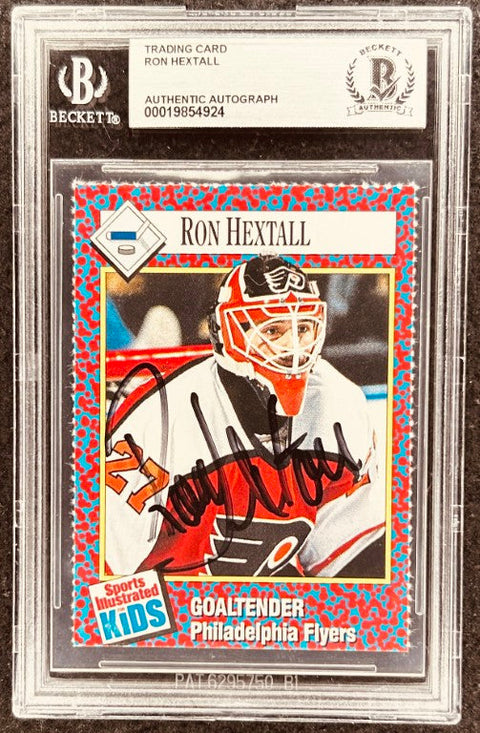 Ron Hextall signed Flyers 1991 SI for Kids card BAS