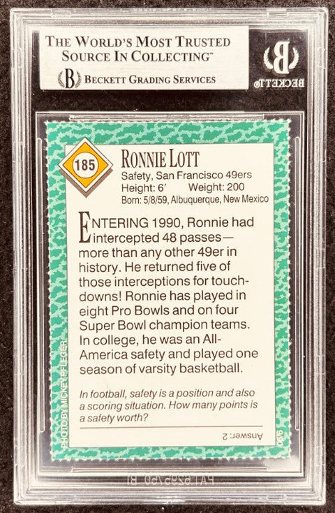 Ronnie Lott signed 49ers 1990 SI for Kids card BAS slab - AutographsForSale.com