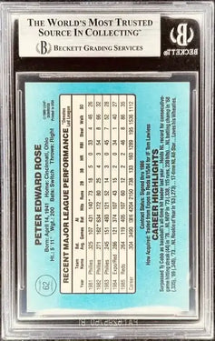 Pete Rose autographed Cincinnati Reds 1986 Donruss card BAS - AutographsForSale.com