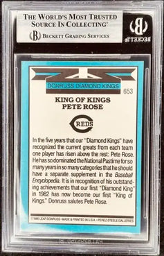 Pete Rose autographed Cincinnati Reds 1986 Donruss King of Kings card BAS - AutographsForSale.com