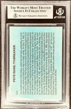 Pete Rose autographed Cincinnati Reds 1986 Donruss Ty-Breaking card BAS - AutographsForSale.com