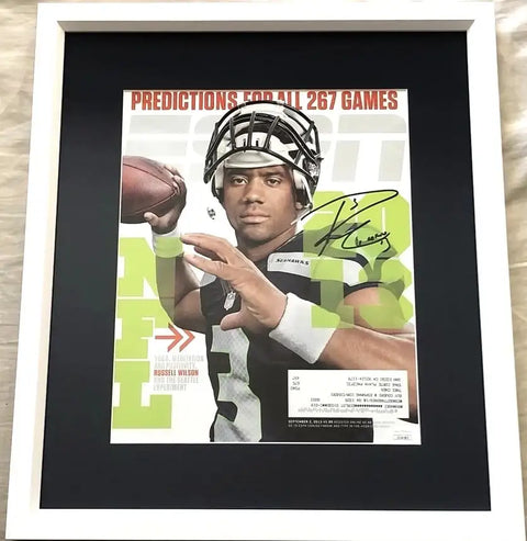 Russell Wilson signed Seattle Seahawks 2013 ESPN cover framed JSA - AutographsForSale.com