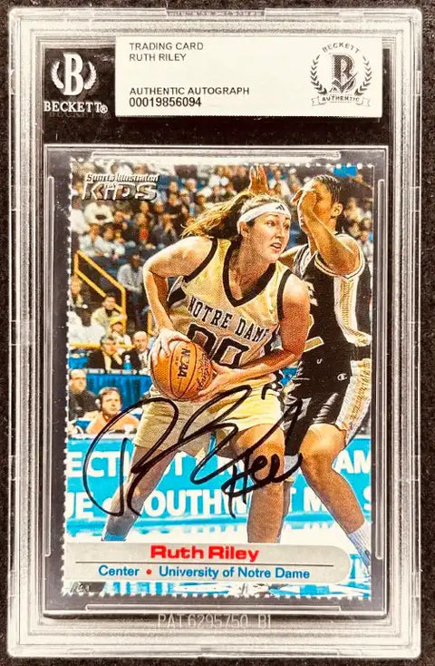 Ruth Riley autographed Notre Dame basketball trading card, Beckett authenticated, NCAA memorabilia