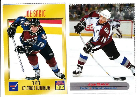Joe Sakic Colorado Avalanche 1996 & 2003 SI for Kids cards - AutographsForSale.com